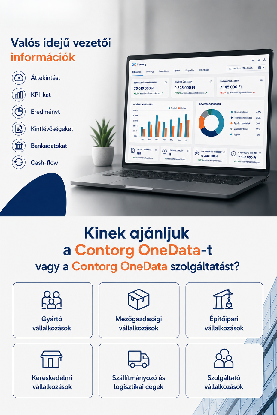 OneData vezetői dashboard és célcsoportok